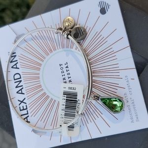 Alex and Ani August Birthstone Peridot Silvertone bracelet